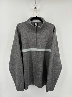 FootJoy Inset Stripe Flat Back Rib 1/4 Zip Pullover